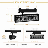 Luz LED Lineal SMD para Riel, 30W 35W, Ángulo de Haz Ajustable 24/36 Grados, CRI90, Tuya Smart, para Exhibición en Salas de Exposición