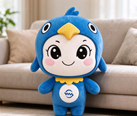 Peluche Mascotte Personnalisée : Adorable Oiseau Bleu en Peluche Douce pour Vitrine de Magasin, Cadeau pour Enfants