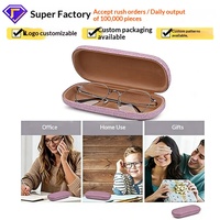Étui à lunettes rigide haut de gamme à motif lin, résistant à la pression et aux chutes, pour lunettes de vue et de soleil BOX02