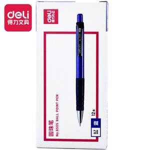 Deli 6505 Blue <b>Ballpoint</b> <b>Pen</b> 0.7 Mm Push Button Office School Use - Product Image 4