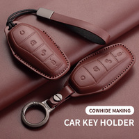 Housse de clé de voiture pliable en cuir robuste et durable pour BYD Haio/Haotin/Han/Song/Plus/Tang/DMI/Qin/Pro/Yuan/E2/Frigate/Seal 6/7