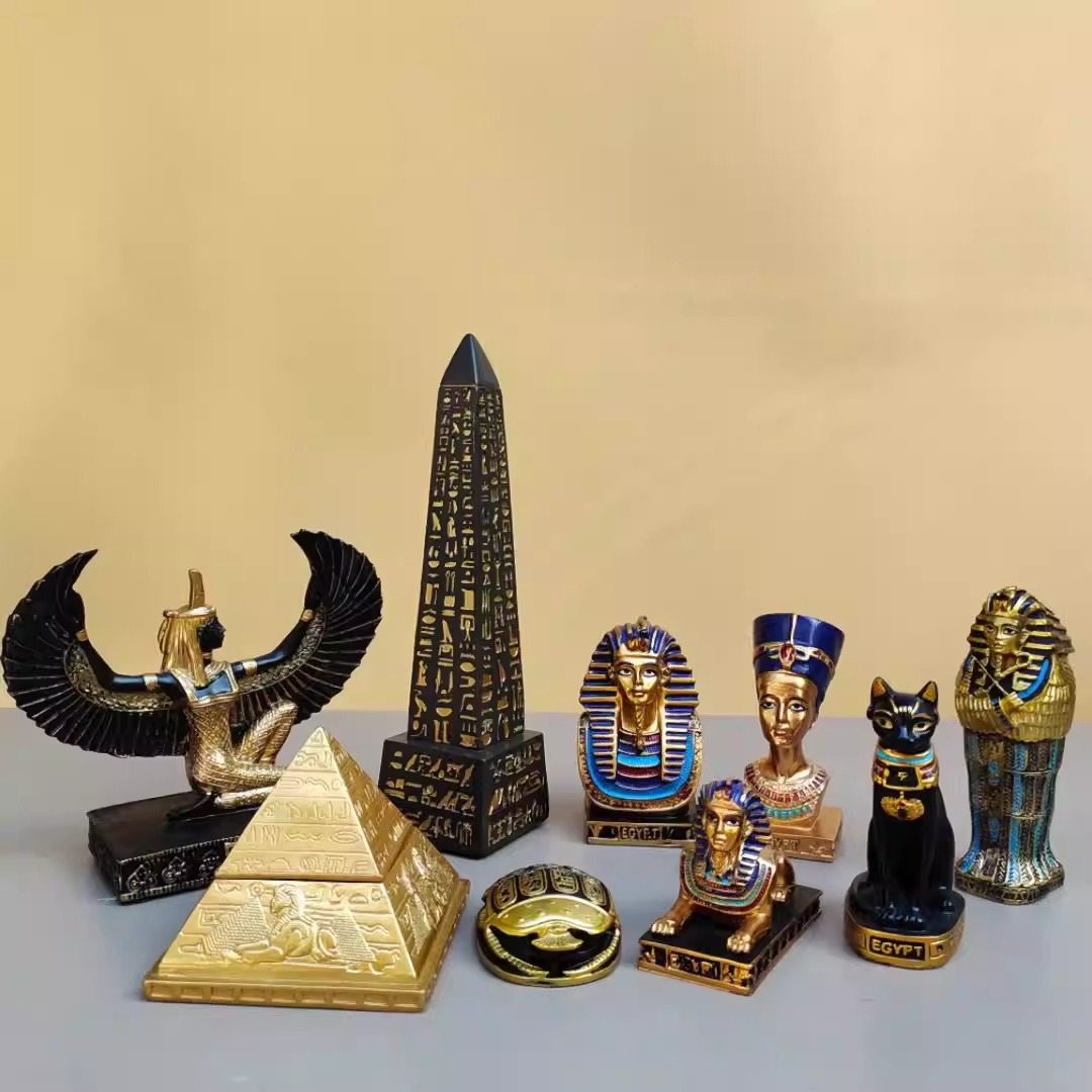 Figurine Sphinx Égyptien En Résine Dorée Happyyami - Décoration Bureau Ou Collection - Environ 10 Cm - Ornement Mythologie