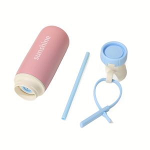 Vacuum <b>Insulated</b> Stainless Steel Water Bottle 520ml Leak-Proof Travel <b>Mug</b> with Straw and Carrying Strap Back to School Hot/Cold - Product Image 2