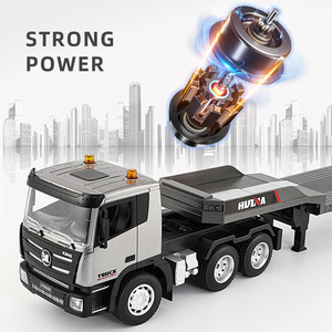 Camion <span class=keywords><strong>tracteur</strong></span> RC Huina 1318 1:18 <span class=keywords><strong>avec</strong></span> télécommande 2,4 GHz, camion plateau <span class=keywords><strong>radiocommandé</strong></span> pour la construction, jouets RC - Product Image 5