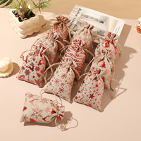 Pochette en toile de jute avec cordon de serrage, sac cadeau de Noël, sac en jute pour bonbons, pochettes en chanvre multicolores pour bijoux, perles et petits cadeaux