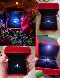 Manufacturer Wholesales High-end Square LED Lights Velvet Jewelry <b>Boxes</b> for <b>Rings</b> Necklaces Pendants Bracelets Packaging <b>Boxes</b> - Product Image 5