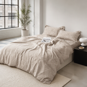 Poland Local Stock 3 Piece Cotton <b>Bedding</b> <b>Set</b> Queen Size Woven Herringbone Duvet EU Dropshipping - Product Image 6