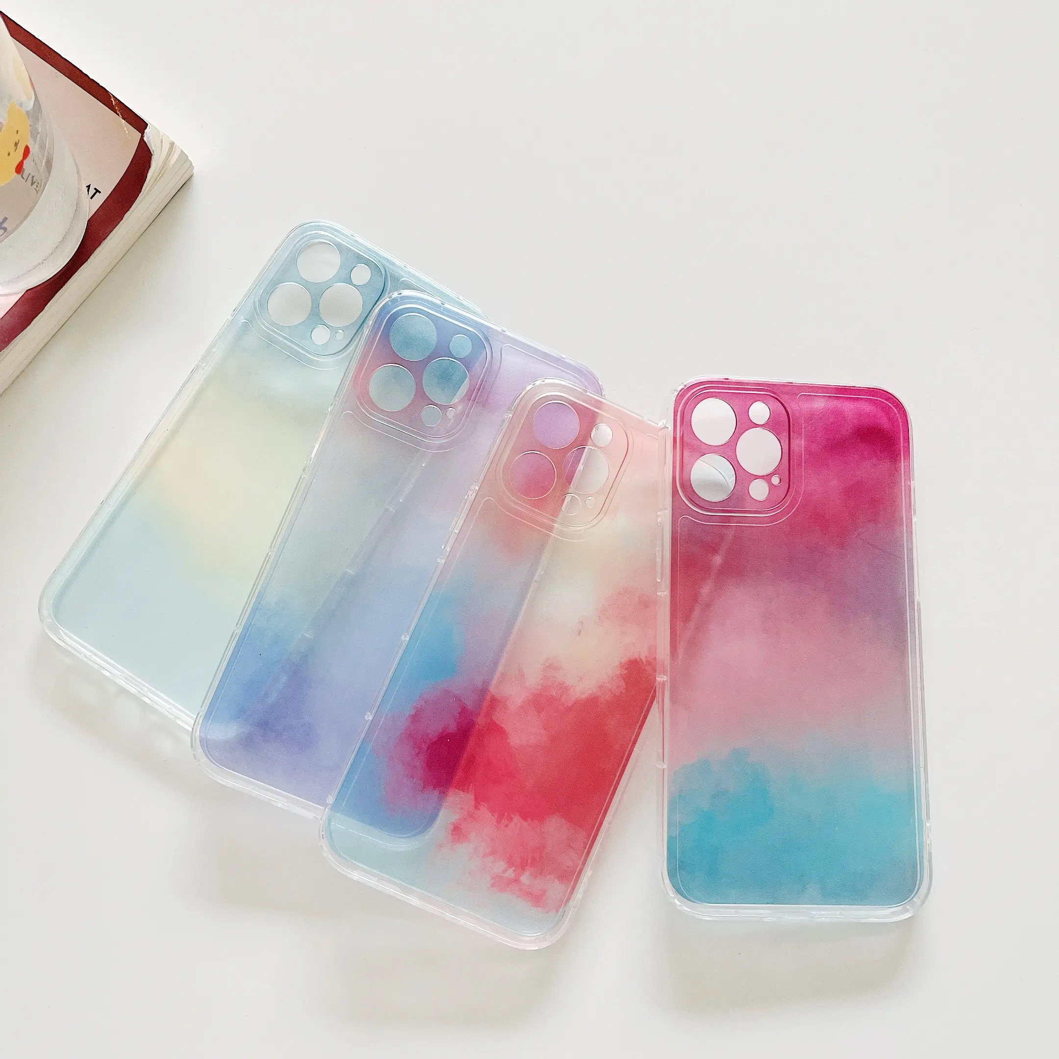 2022 hot sales Marble Transparent Card Phone Case for IPhone 12 Pro 11Pro Max XS Max XR X 7 8Plus Pink Purple Clear TPU Cover