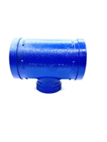 Té d'alimentation cannelé bleu en fonte ductile pour raccords de tuyauterie à usage domestique de haute qualité