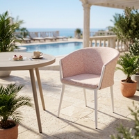 Fauteuil de jardin moderne pour l'extérieur, résistant aux intempéries, en métal, avec coussin moelleux