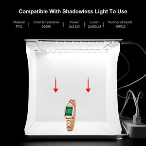 Prix d'usine PULUZ avec 2 panneaux LED, mini <span class=keywords><strong>studio</strong></span> photo <span class=keywords><strong>pliable</strong></span>, <span class=keywords><strong>fond</strong></span> <span class=keywords><strong>noir</strong></span> <span class=keywords><strong>et</strong></span> <span class=keywords><strong>blanc</strong></span>, kit de <span class=keywords><strong>studio</strong></span> photo avec lumière 1100LM - Product Image 6