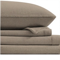 Parure de draps en flanelle polaire 100% polyester, taille King, ultra douce, antistatique, 4 pièces (1 drap-housse 80x78 pouces, 1 drap plat, 2 taies d'oreiller)