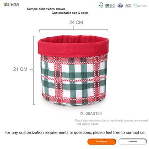 Panier de rangement pour enfants réversible en coton et lin à carreaux rouges, pliable, organisateur de chambre d'enfant pour vêtements de bébé, bac à jouets, étagère de placard, vente en gros - Product Image 4