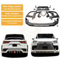 Kit carrosserie en fibre de verre de style WD pour Lexus LX600, lèvre avant, sourcils de roue, diffuseur arrière, aileron arrière, kit carrosserie