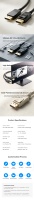 Câble SYONG 8K pour DisplayPort 1.4, haute vitesse, 5 pieds, compatible 8K60Hz 2K240Hz HDR HDCP pour moniteur de jeu, ordinateur graphique, projecteur