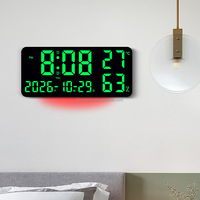 Horloge murale numérique LED RGB multifonctionnelle YIDA TIME, super grande, colorée, avec télécommande, lumière ambiante, température, humidité, semaine