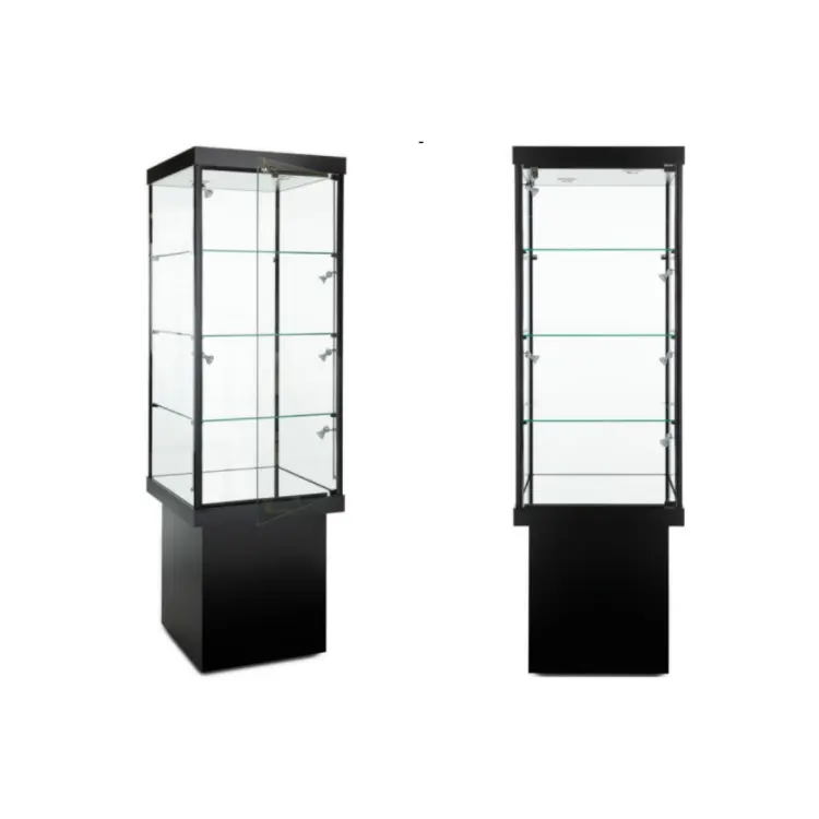 Tower Showcases and Tower Glass Display Case jewelry Pedestal Showcases for sale