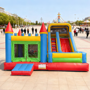 טירת קופצני מפעל מתנפחים הסיטונאי ילדים צבעוניים טירה קפיצות בית סדרן עם קומבו שקופיות - Product Image 1