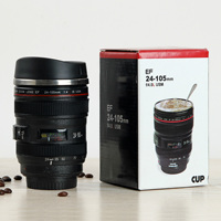 Tasse à café Offre Spéciale écologique en acier inoxydable avec objectif 400ml Tasse pour objectif d'appareil photo reflex numérique avec logo personnalisé