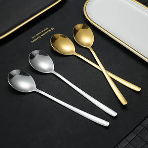 Cuchara para mezclar miel DFU0161 de color plateado dorado con mango largo - Product Image 2