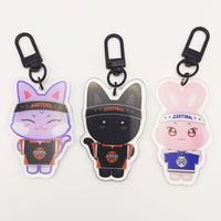 Porte-clés à double face créatif personnalisé Porte-clés à breloques en acrylique holographique clair époxy arc-en-ciel en verre étoilé