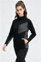 Veste softshell imperméable et coupe-vent à col roulé, color block, écoresponsable, grande taille, extensible, avec poches zippées, imprimé automne, style urbain