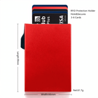 Dompet Aluminium Pop Up dengan Slider Dorong 12 Slot Kartu untuk Pria Dropshipping