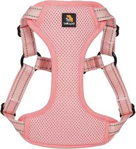 BELLA & PAL-Harnais pour chien de taille chiot, harnais sans traction, harnais pour chien de taille moyenne, réfléchissant, rose corail, S - Product Image 1