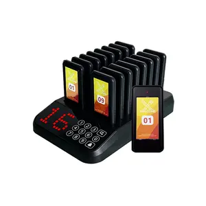 Wireless Long Range Vibrating Bar Fast Food Cafe Restaurant Customer Beeper 16 Coaster Pagers Buzzer Guest Queue Paging System