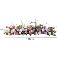 Arrangements floraux artificiels élégants pour la décoration de table de mariage, centre de table floral rose et violet pour la fête nuptiale