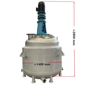 Réacteur chimique à agitation en acier inoxydable de haute qualité 1000L, cuve à réaction à chauffage électrique continu à enveloppe - Product Image 3
