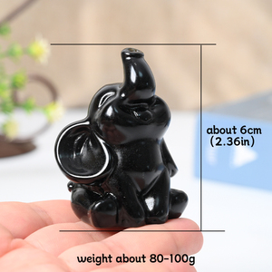 6cm <span class=keywords><strong>Natural</strong></span> Crystal <span class=keywords><strong>Stone</strong></span> Esculpido Elefante Estatuetas Artesanato Interior decorativa Gemstone Elefante Estátua - Product Image 2