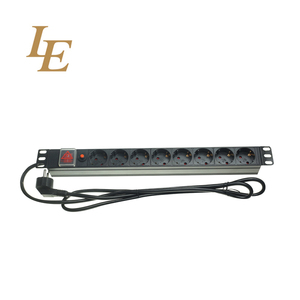 PDU de Aleación de Aluminio de 19 Pulgadas y 8 Tomas de Corriente 1U con Enchufe Europeo Alemán de 220V 16A - Product Image 2
