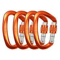 Mousqueton ovale en aluminium 7075 certifié CE 25kN avec verrouillage automatique pour travaux de sauvetage professionnels en hauteur