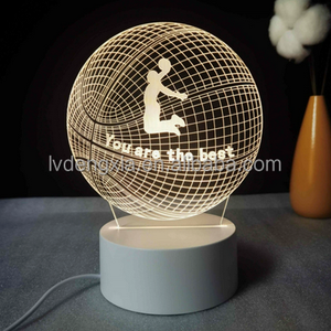 <span class=keywords><strong>Lampe</strong></span> <span class=keywords><strong>de</strong></span> nuit à base LED 3D en acrylique, design <span class=keywords><strong>de</strong></span> <span class=keywords><strong>ballon</strong></span> <span class=keywords><strong>de</strong></span> <span class=keywords><strong>basket</strong></span> changeant <span class=keywords><strong>de</strong></span> couleur, pour la chambre des enfants, style postmoderne, décoration lumineuse <span class=keywords><strong>de</strong></span> la pièce - Product Image 2