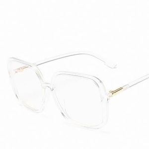 Gafas de lectura con montura cuadrada de gran tamaño para mujer, montura óptica transparente Vintage, gafas de lectura con cristales que bloquean la luz azul, 2020 - Product Image 4