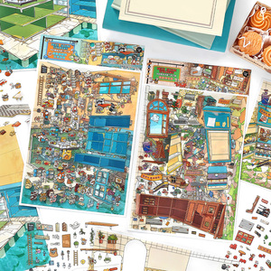 4 Pegatinas por Paquete, Oferta del Día: Pegatinas de Paisajes en Miniatura 3D de la <span class=keywords><strong>Serie</strong></span> Thirty-<span class=keywords><strong>Six</strong></span>, Juguetes para Aliviar el Estrés, Rompecabezas para Cuadernos - Product Image 4