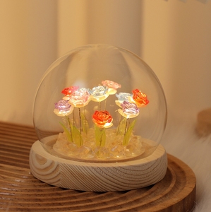 Gift Lamp Valentine's Day Birthday DIY <strong>Craft</strong> <strong>Light</strong> Room Table Lamp Decor Tulip Rose Flower <strong>Lights</strong> DIY Glass Dome Night <strong>Light</strong> - Product Image 2