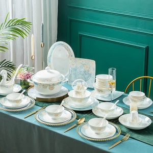 Vaisselle en céramique de Jingdezhen, bols et services de vaisselle en porcelaine fine, vaisselle domestique, coffrets cadeaux, vente en gros, personnalisable - Product Image 3