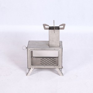 Estufa portátil de acero inoxidable para quemar leña, para acampar al aire libre, calefacción de tiendas de campaña, horno cuadrado plegable de escritorio - Product Image 3