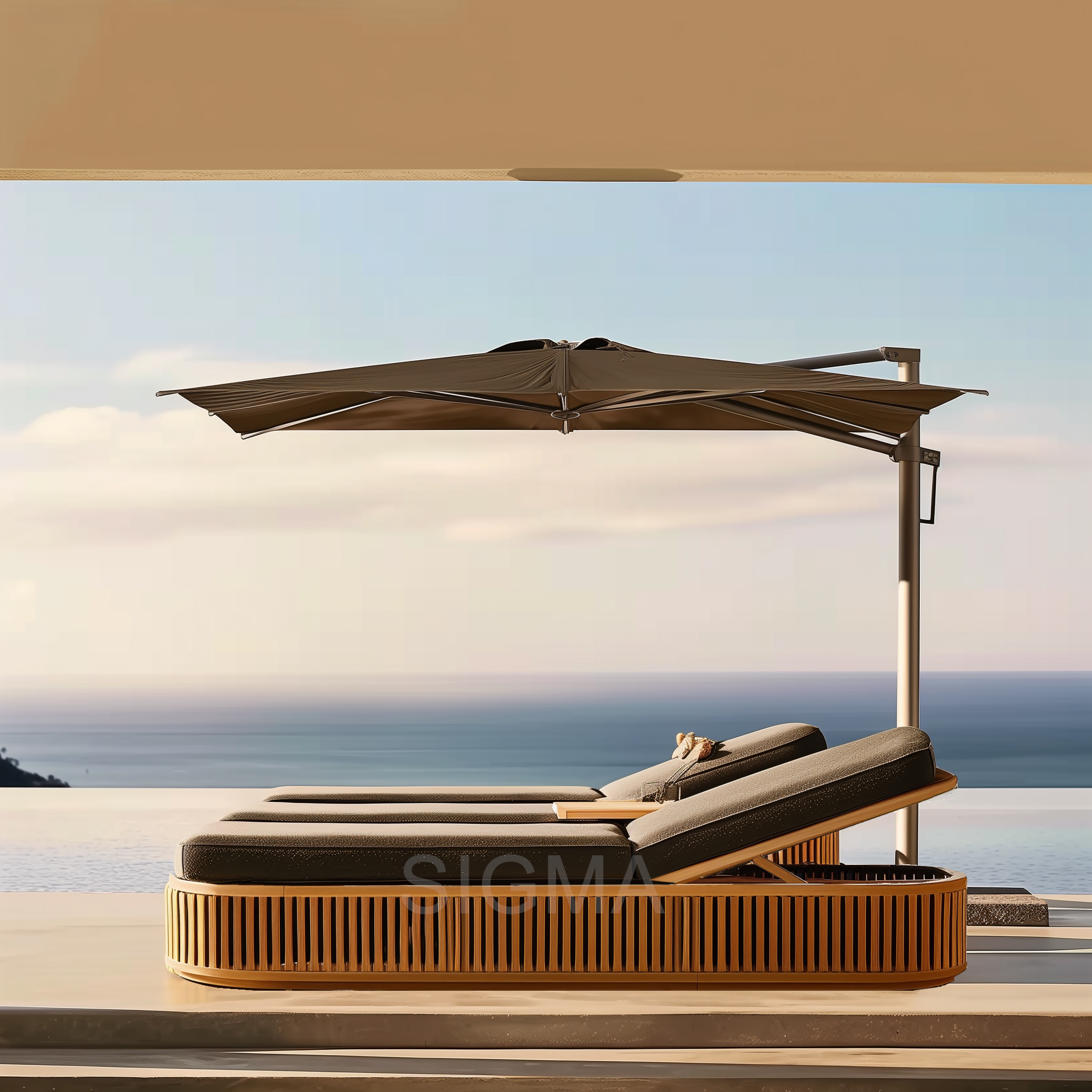 Newly Design Garden Furniture Teak Wood Outdoor Bed Sun Loungers Beach Chaise Lounge