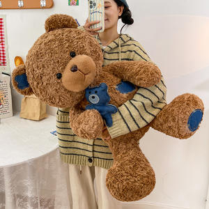 Новая милая плюшевая игрушка-медведь из денима с нашивками, кукла-плюшевка, подарок на день рождения - Product Image 3