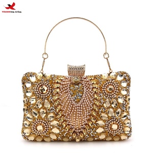 Sacs pour femmes, sac de soirée, sac de banquet incrusté de diamants, sac de soirée en strass, sac à main de mariage en strass, commande en gros mixte prête à expédier - Product Image 1