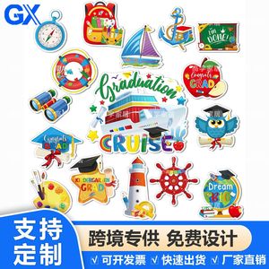 Imán de Nevera con Diseño de Temporada de Graduación Transfronteriza 2025, Adhesivo Colorido para Coche de Graduación de Jardín de Infancia para Preescolares - Product Image 5