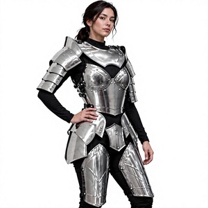 Armadura Moderna Antigua de Aluminio Plateado Hecha a Mano, Armadura Metálica Pulida de Moda para Mujer - Product Image 1