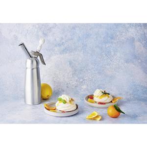 Batidora de crema de acero inoxidable de 1 litro para batir crema, postres, mousse y salsas - Product Image 1