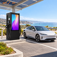 Station de recharge pour véhicules électriques commerciaux certifiée TUV, prenant en charge OTA, 60 kW, 80 kW, 120 kW, 160 kW, 240 kW, avec écran publicitaire de 43/55 pouces