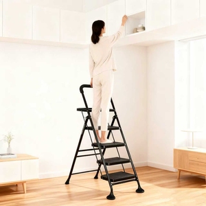 Escalera Plegable Portátil de Diseño Moderno a <span class=keywords><strong>Precio</strong></span> de Fábrica, con Patas de Goma Antideslizantes, Escalones Anchos, para Hogar, Hospital, Loft, Apartamento, con Certificación CE - Product Image 2