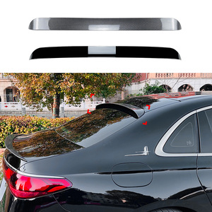 Mercedes-Benz Rear Spoiler Piano Black Carbon Fiber Texture ABS Ducktail Trunk Lip 3M Tape Installation - Product Image 1