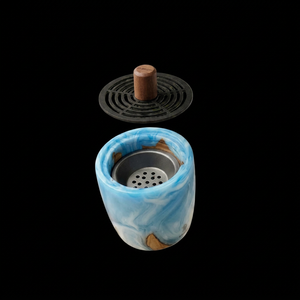Brûleur à Bakhoor en Résine et Bois Créatif, Mabkhara Artisanale avec Design Rond Artistique pour Bakhoor et Parfums - Product Image 1